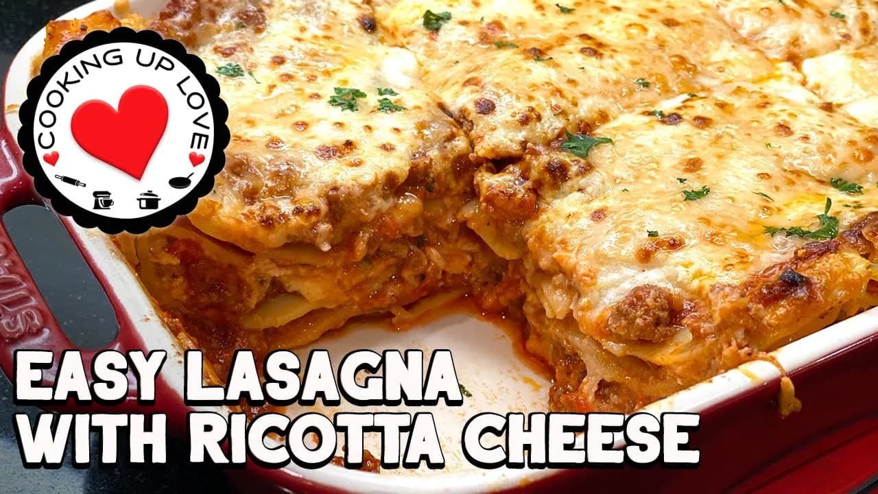 Recipe For Lasagna With Ricotta Cheese, Mozzarella & Parmesan