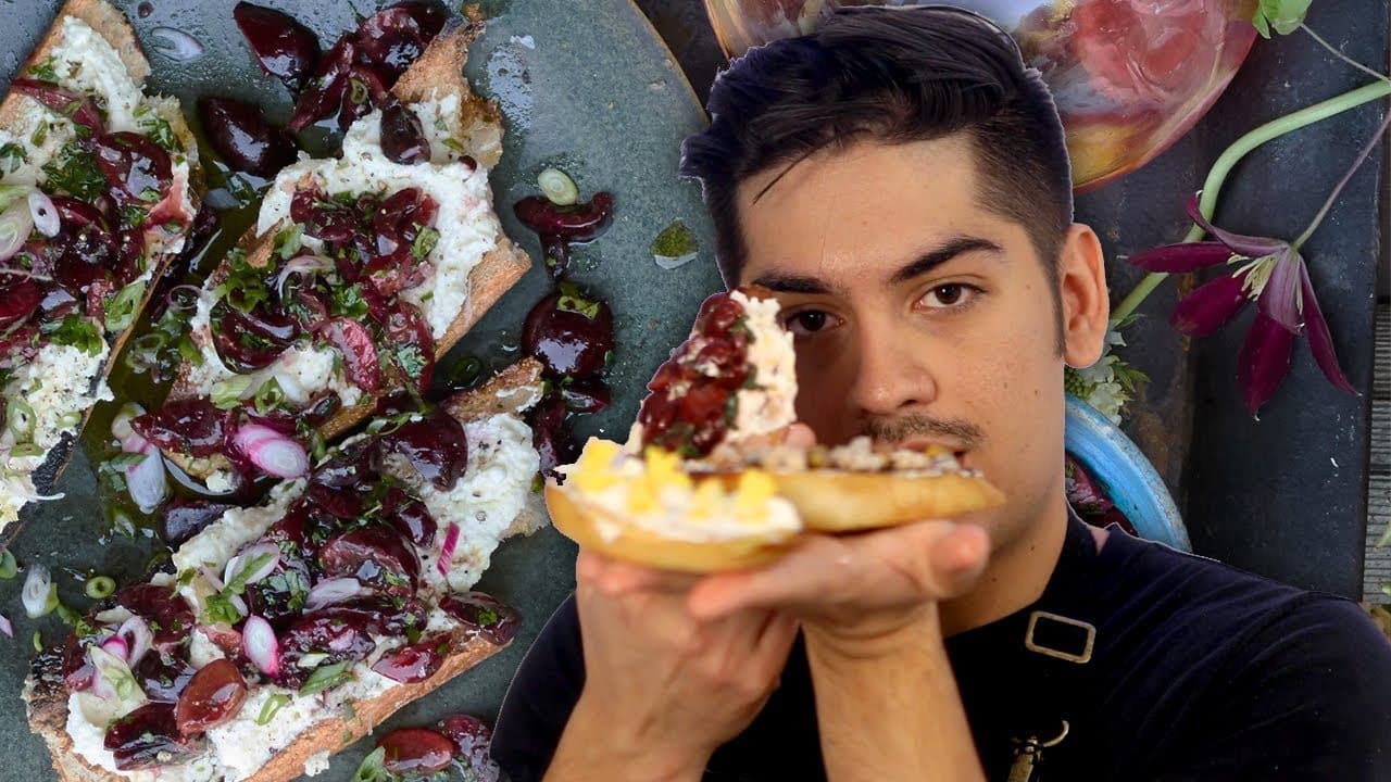 Ricotta Toast with Cherry Salsa