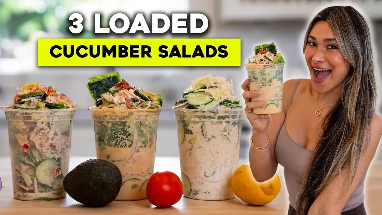 Cucumber Salads: Chicken Caesar, Salmon Sushi, Jersey Mikes Sub in a Tub